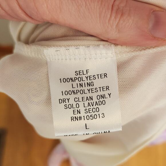 EMILY WONDER Off-Shoulder Pink Patchwork Midi Dress, Women's Size Large - Picture 12 of 12